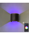 6W Wandleuchte, Hue kompatibel - IP65, Rund, RGB+CCT, Zigbee, schwarz, Up/Down, verstellbar, innen/außen, inkl. Leuchtmittel
