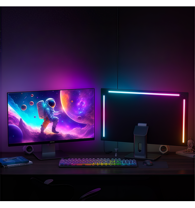 PC Sync LED-Streifen 32" Monitor 3 Seiten - RGBIC, USB, 60 LED/m
