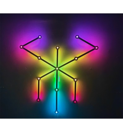 Hexa-Light RGBIC Komplettset - 9 Lichtschienen, Wandmontage, Bluetooth-App, USB