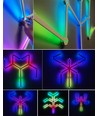 Hexa-Light RGBIC Komplett-Set - 9 Lichtschienen, Wandmontage, Bluetooth-App, USB, schwarz