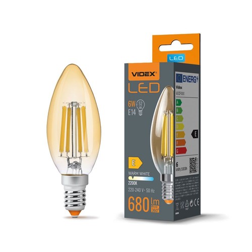 E14 6W LED Kerzenbirne - Filament, 680lm, 2200K, warmweiß, Ersatz 60W