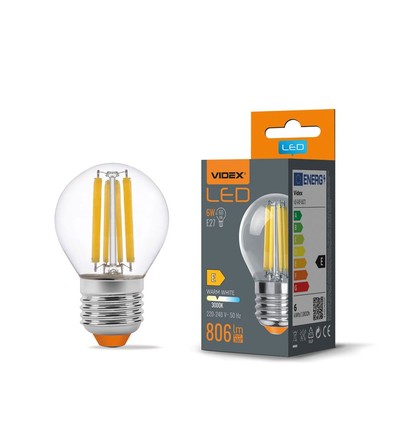 E27 6W LED Filament Tropfenlampe - G45, 806lm, 3000K, 360 Grad