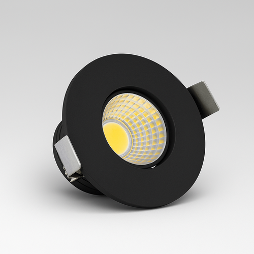 2W Ø3,8cm Focu38 Möbel-Einbaustrahler RA92 - 12V DC, Lochausschnitt: Ø3,5 cm, Maße: Ø3,8 cm, Schwarz