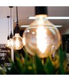 E27 4W dimmbare LED Lampe - G95, Spiral Filament, Amber Glas, 2200K, flicker free