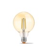 E27 7W dimmbare LED Lampe - G95, Amber Glas, Filament, 2200K, ersetzt 53W