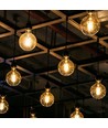 E27 7W dimmbare LED Lampe - G95, Amber Glas, Filament, 2200K, ersetzt 53W
