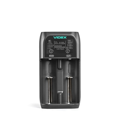 Universal Ladegerät mit LCD Display - 2 Kanäle, USB-C, Ni-Mh/Li-Ion/LiFePO4, Powerbank Funktion