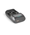 Universal Ladegerät mit LCD Display - 2 Kanäle, USB-C, Ni-Mh/Li-Ion/LiFePO4, Powerbank Funktion