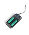 Universal Ladegerät mit LCD Display - 2 Kanäle, USB-C, Ni-Mh/Li-Ion/LiFePO4, Powerbank Funktion