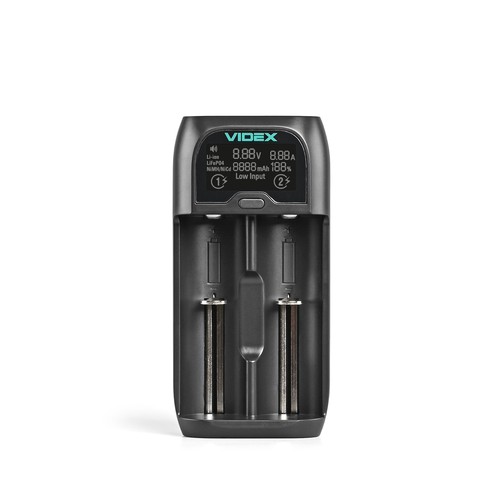 Universal USB-C Ladegerät - LCD Display, 2 Kanäle, für Li-ion/Ni-MH/LiFePO4, 5V/2A