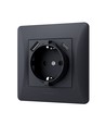Einzel-Schuko-Steckdose - mit USB-A und USB-C, schwarz