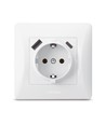 Einzel-Schuko-Steckdose - USB-A+USB-C, weiß