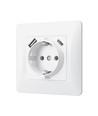 Einzel-Schuko-Steckdose - USB-A+USB-C, weiß