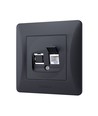 Binera CAT6 Netzwerkdose - RJ45, IP20, Graphitschwarz, 86x86 mm