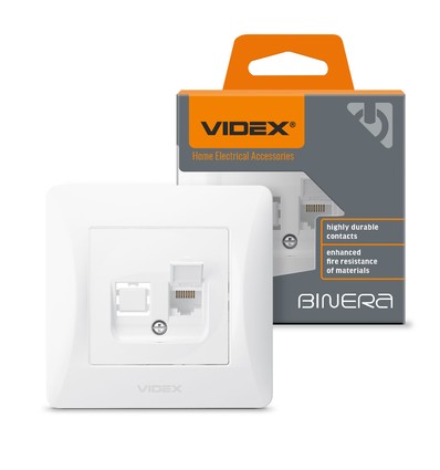 BINERA CAT6 Einzel-Netzwerkdose - Weiß, RJ45, Unterputz, IP20