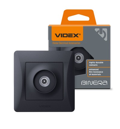 Videx BINERA TV-Dose - Schwarz Graphit, IP20, 5-862 MHz, 75 Ω