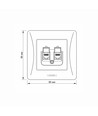BINERA Doppel-CAT6 Netzwerkdose - Schwarz Graphit, RJ45, 2 Anschlüsse, Unterputz