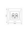 Doppel-CAT6+CAT6 Netzwerkdose - RJ45, weiß, Unterputz, Staubschutz, BINERA Serie
