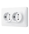 Schuko-Steckdose - doppelt, weiß