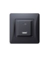 USB-A + Type-C Steckdose 20W Schnellladegerät - Schwarz Graphit, 2.4A, IP20 Innenbereich