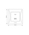 Binera Steckdose mit USB-A + USB-C PD20W - Weiß, Unterputz, 16A, IP20