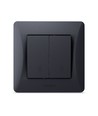 2-Kanal-Schalter - Wechselschaltung, 86x86mm, schwarz