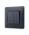 2-Kanal-Schalter - Wechselschaltung, 86x86mm, schwarz