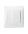 3-Kanal-Schalter - 86x86mm, IP20, weiß