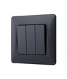 3-Kanal-Schalter - 86x86mm, IP20, schwarz
