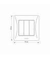 3-Kanal-Schalter - 86x86mm, IP20, schwarz