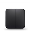 2-Kanal Aufputzschalter - 68x68mm, IP20, schwarz
