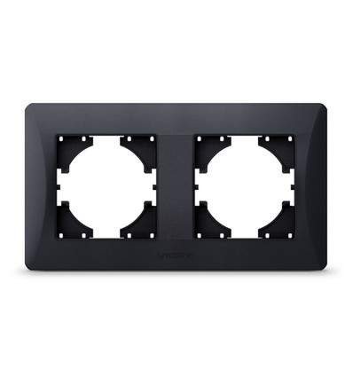 Binera 2-fach Rahmen waagerecht - Schwarz Graphit, 157 x 86 mm, IP20 Innenbereich