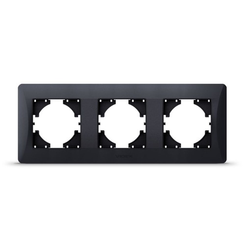 Binera 3-fach Rahmen waagerecht - Schwarz Graphit, 228x86mm, IP20, rechteckiges Design