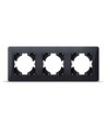Binera 3-fach Rahmen waagerecht - Schwarz Graphit, 228x86mm, IP20, rechteckiges Design