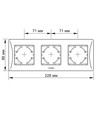Binera 3-fach Rahmen waagerecht - Schwarz Graphit, 228x86mm, IP20, rechteckiges Design
