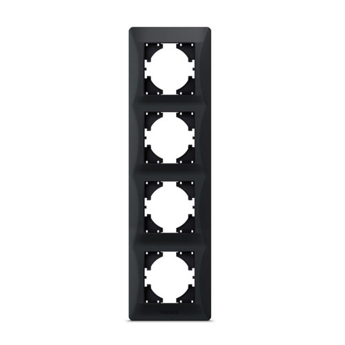 4-fach Rahmen senkrecht, Schwarz Graphit - BINERA, IP20, 86x299 mm