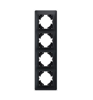 4-fach Rahmen senkrecht, Schwarz Graphit - BINERA, IP20, 86x299 mm