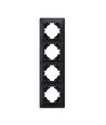 4-fach Rahmen senkrecht, Schwarz Graphit - BINERA, IP20, 86x299 mm