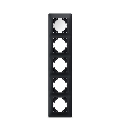 Binera 5-fach Rahmen senkrecht - Schwarz Graphit, 86x370mm, Kunststoff