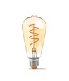 E27 4W dimmbare LED Lampe - ST64, Spiral Filament, Amberglas, warmweiß, flicker free