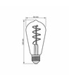 E27 4W dimmbare LED Lampe - ST64, Spiral Filament, Amberglas, warmweiß, flicker free