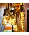 E27 4W dimmbare LED Lampe - ST64, Spiral Filament, Amberglas, warmweiß, flicker free