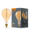 E27 8W dimmbare LED Lampe - PS160, Spiral Filament, Amberglas, 1800K, 500lm
