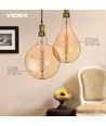 E27 8W dimmbare LED Lampe - PS160, Spiral Filament, Amberglas, 1800K, 500lm
