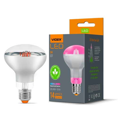 E27 9W LED Pflanzenlampe - R80, 120°, 14 µmol/s, stimuliert das Wachstum
