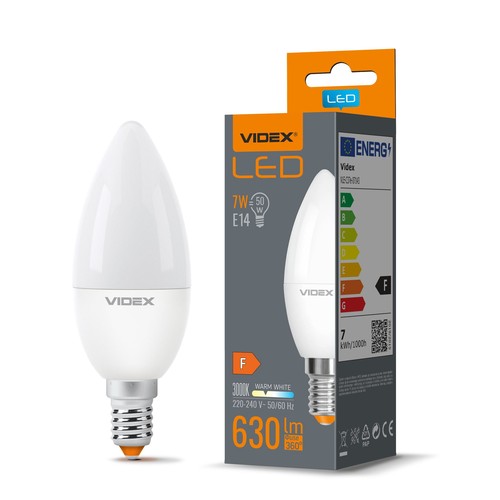E14 7W LED Kerzenlampe - C37, 630lm, 3000K warmweiß, ersetzt 50W