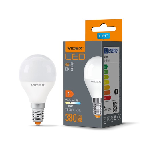 E14 4W LED Tropfenlampe - G45, 380lm, 3000K, flicker free