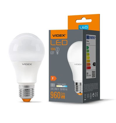E27 10W LED Birne - A60, 960lm, 6000K, kaltweiß, ersetzt 70W