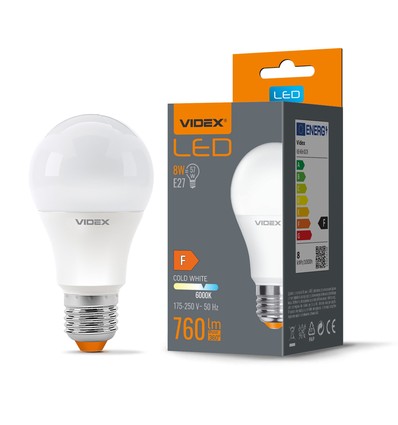 E27 8W LED Leuchtmittel - A60, 760lm, 6000K kaltweiß, flicker free