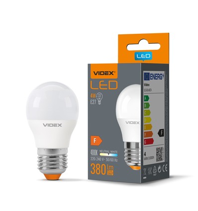 E27 4W LED Tropfenlampe - G45, 380lm, 4000K, flicker free